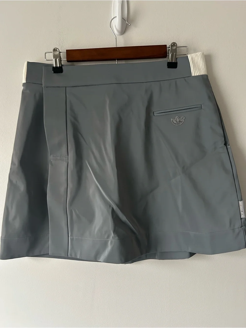 Adidas Blue Version high shine skirt L NWT